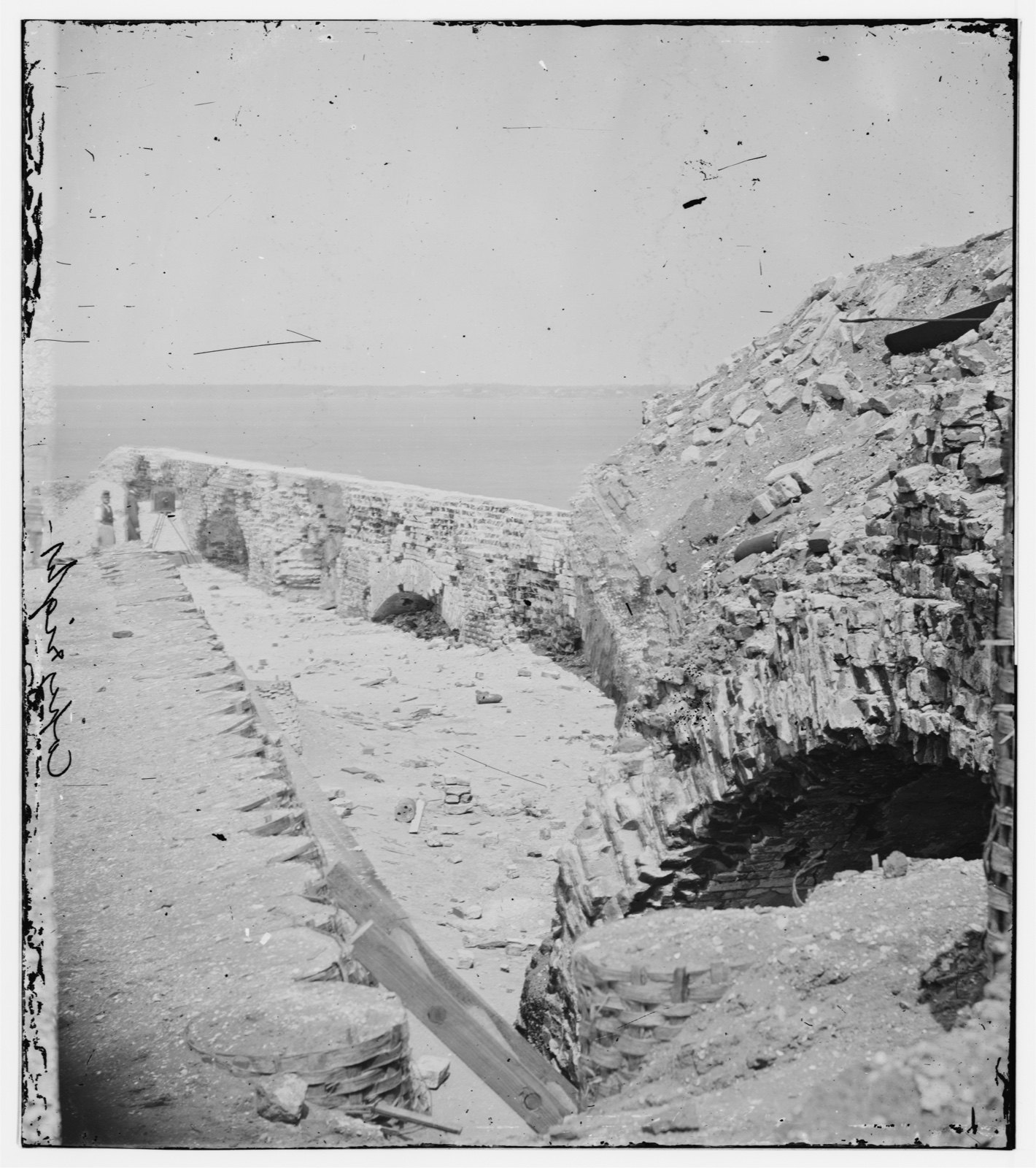 Samuel Cooley on the Parapet, original black and white