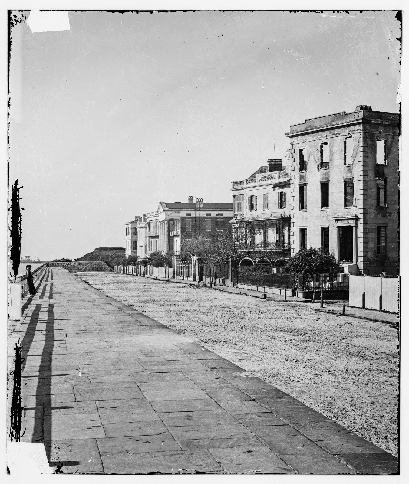 The Battery Row, One House Burned Out