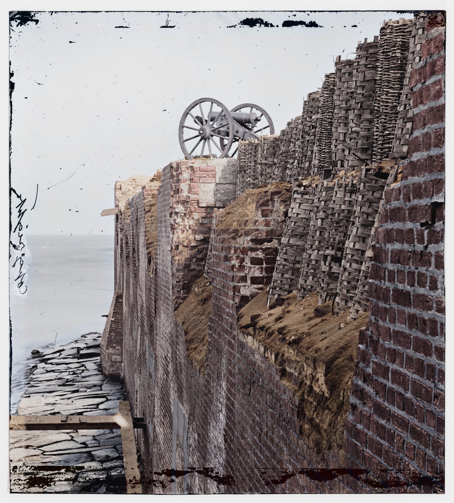Breach Patched with Gabions, North Wall